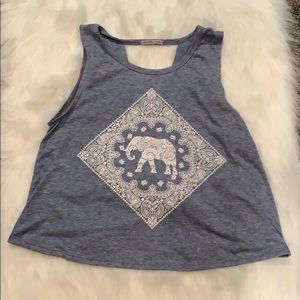 Faded Blue tank/crop top with open back